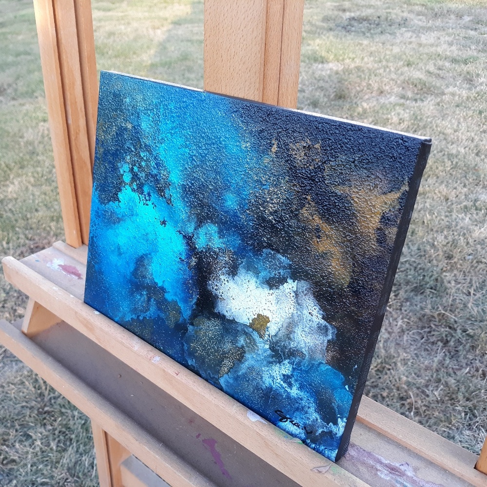 ORIGINAL Abstract Handmade Painting Sz 8"x10" - Picture 2 of 2